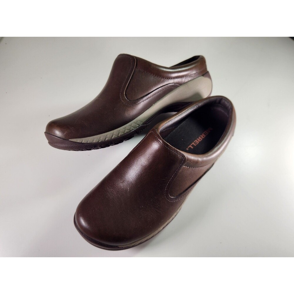 Merrell Encore Q2 Leather Slide Mules Espresso Brown Clogs Women's Size 6.5